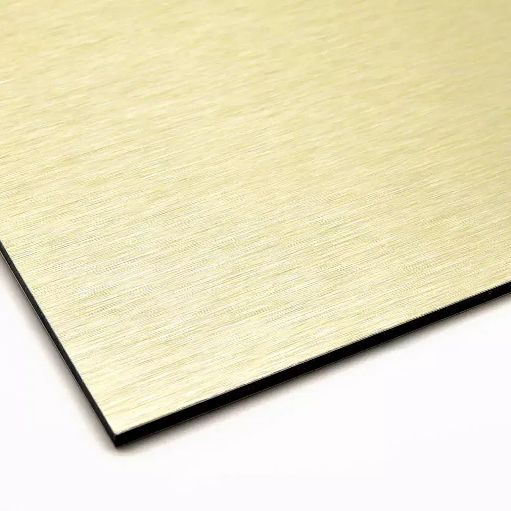 brushed gold acm dibond golden brushed effect aluminium dibond acm
