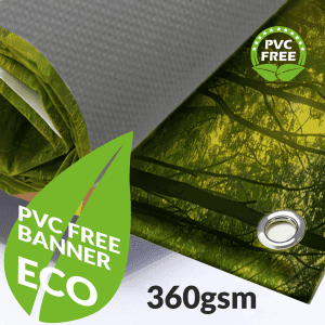 trade pvc free banner with grey back kavalan material
