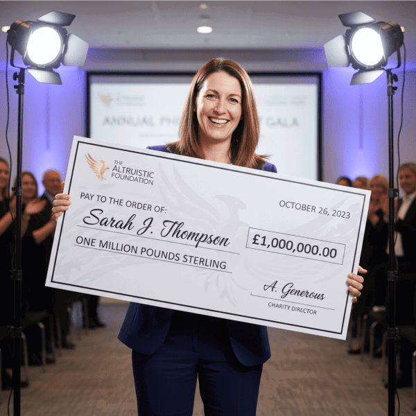 Trade Giant Cheque printed to foamex board with laminate options