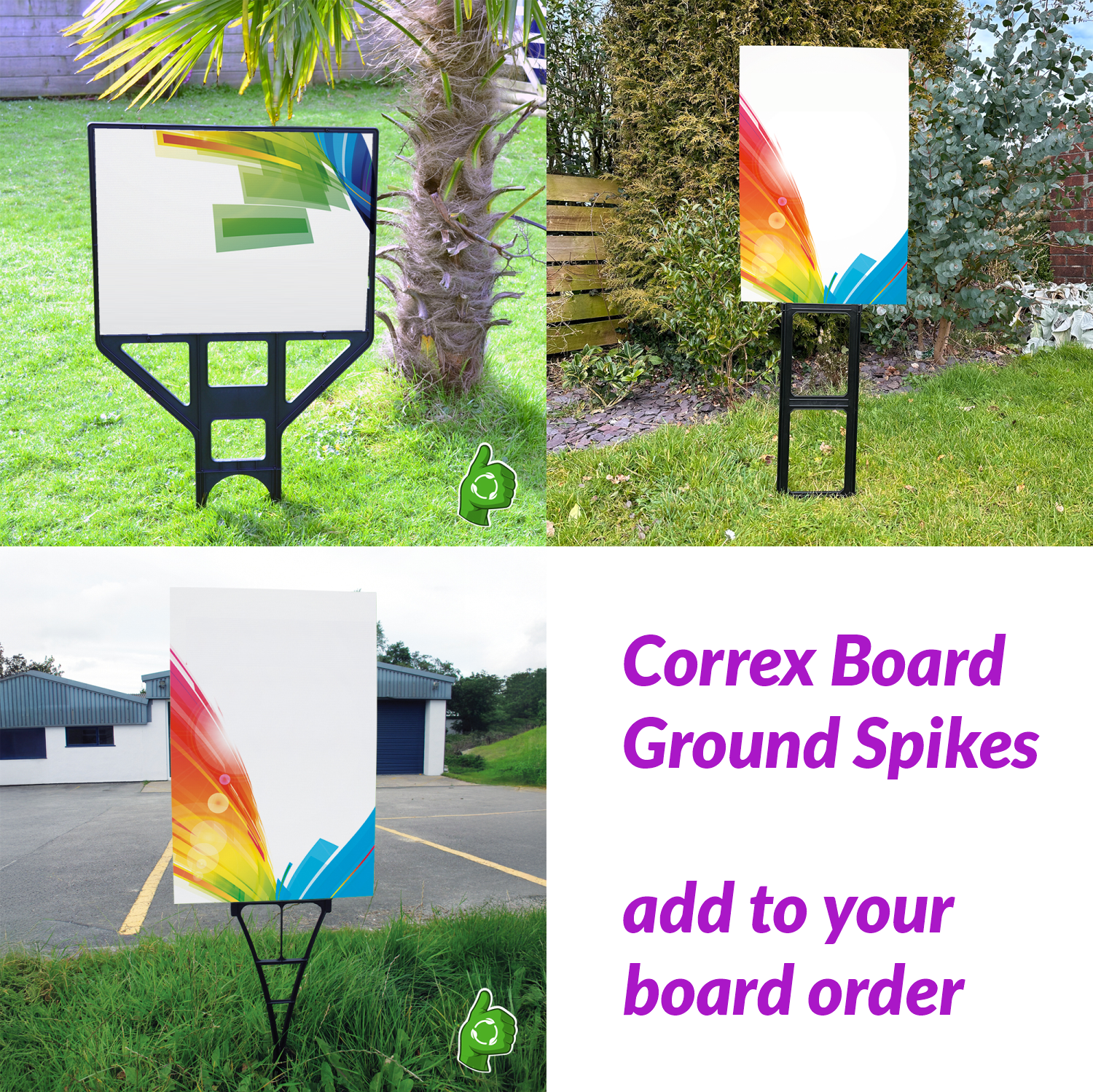 ground spike frames for corres signs