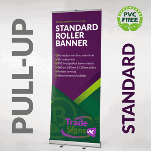 trade roller banner pull up standard quality banner