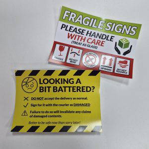 damaged sign sticker