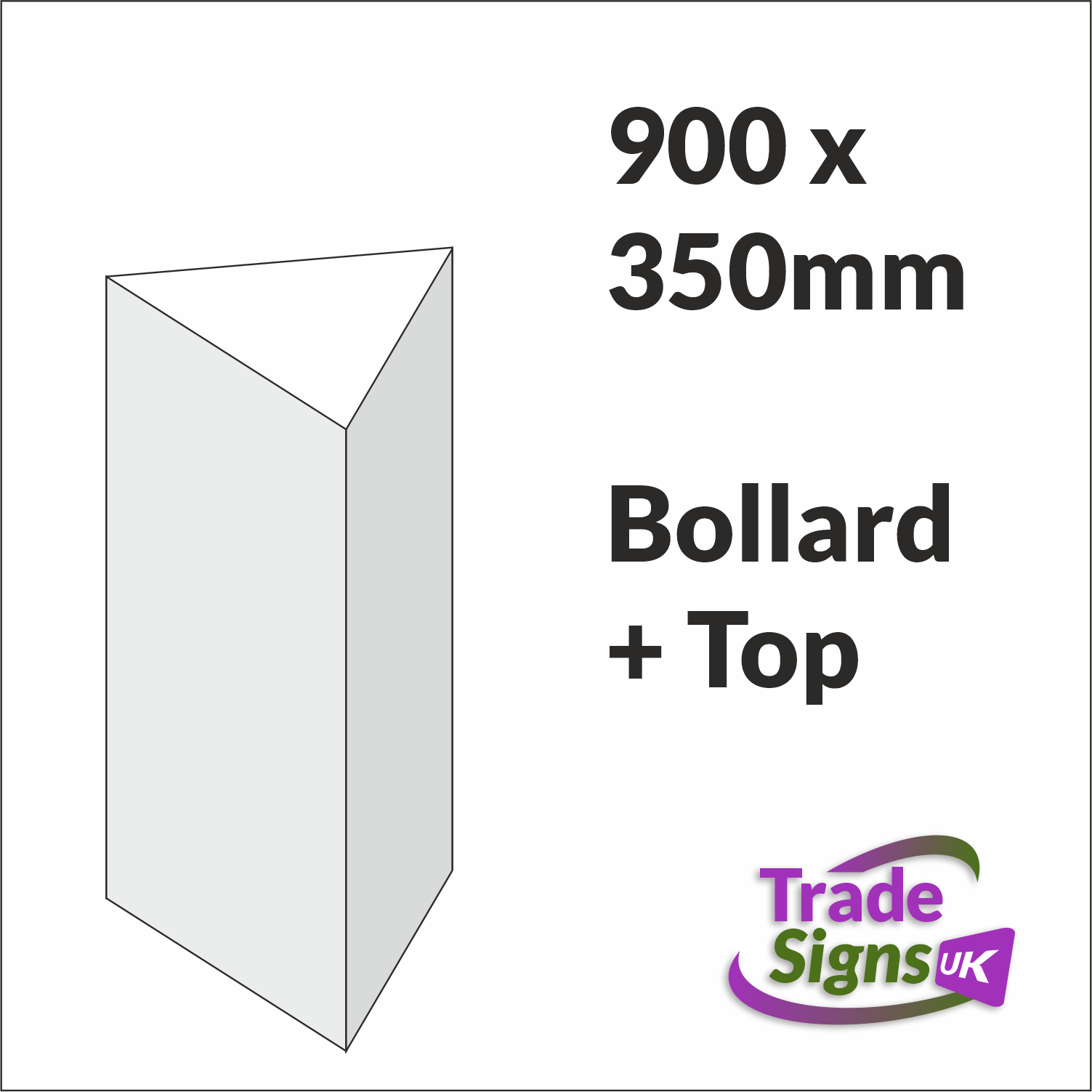 triangular bollard cover with top flap