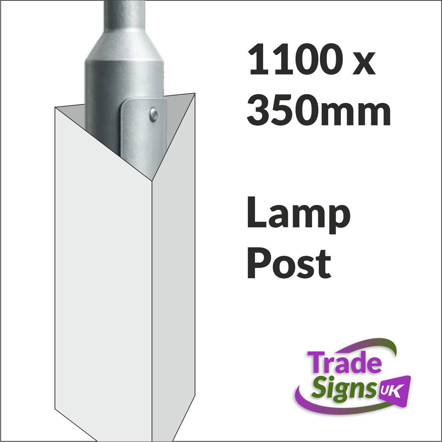 triangular lamp post cover sign
