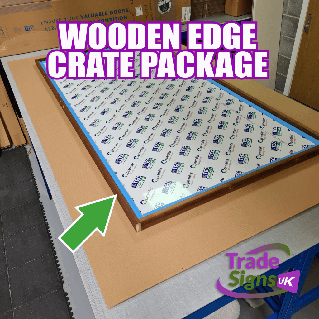 wood sign packing crate for safe delivery